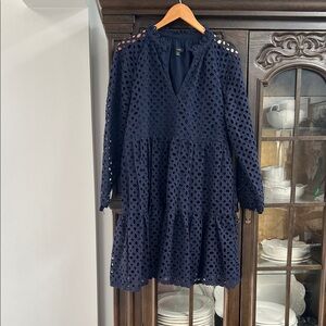 J.Crew  Navy Eyelet Dress